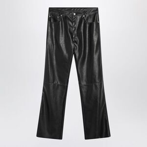 Mm6 Maison Margiela Men's Black Faux Leather Trousers